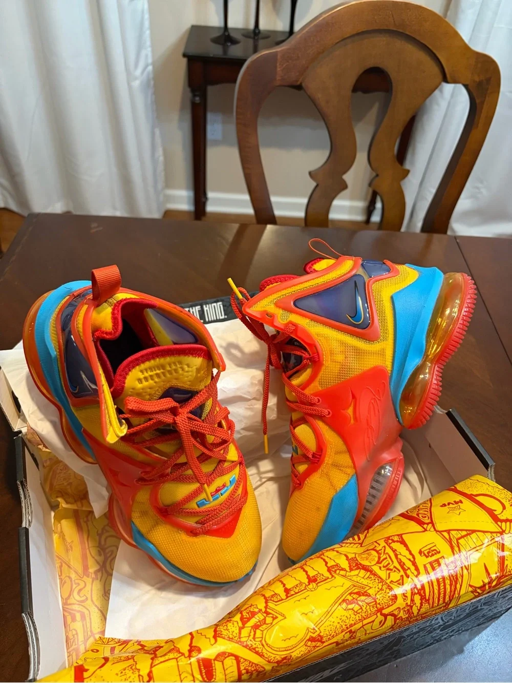 Nike LeBron XIX Shoe - Yellow/Red/Blue